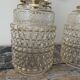 Pair of vintage electrified glass wall lamps