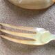 Service cutlery in horn, silver metal and wood in their box