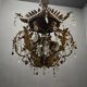 Italian Tole Murano Glass Chandelier 1960’s 