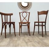 3 wooden bistro chairs