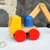 Wooden articulated truck toy