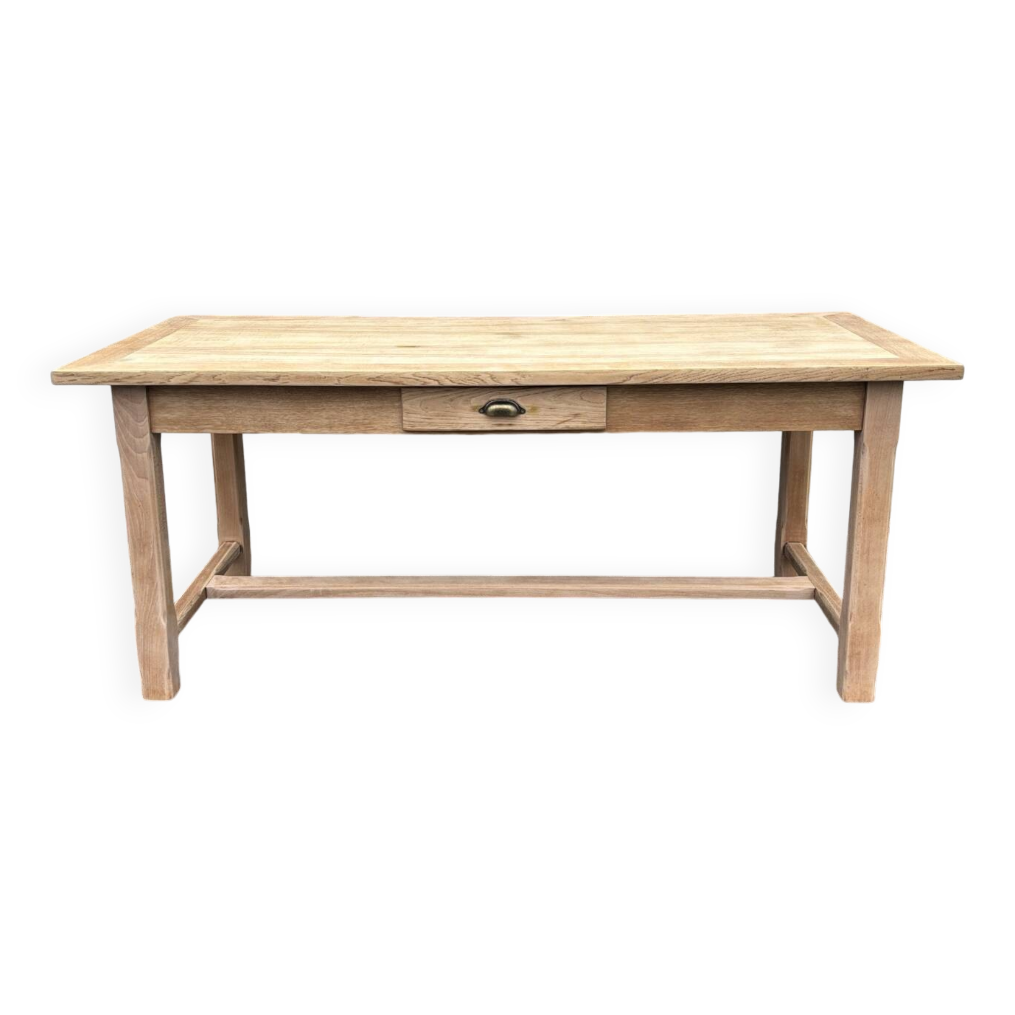 Raw wood farmhouse table