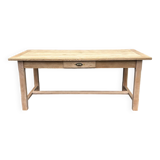 Raw wood farmhouse table