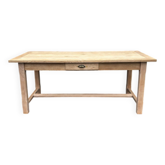 Raw wood farmhouse table