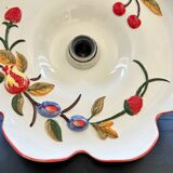 Ceramic pendant light with fruit decor