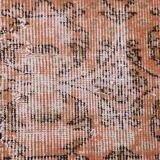 5x8 Peach Orange Handmade Wool Vintage Rug, 144x234Cm