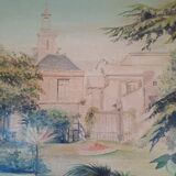 Large oil painting on wood by Jy Doussot contemporary French painter