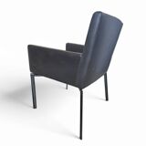 2 x Manet Minotti arm chairs 1990s / dark brown leather / chrome height 83