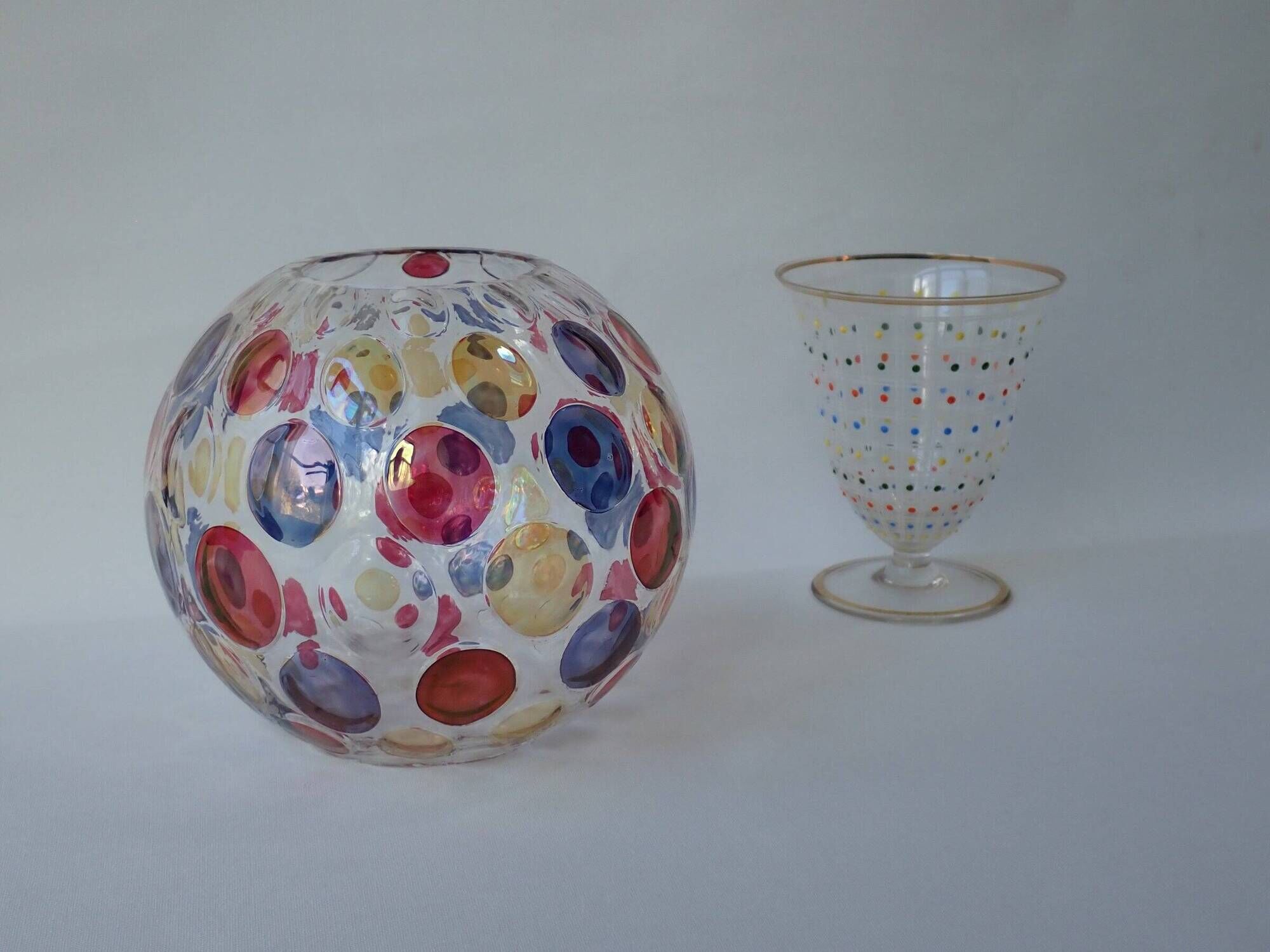 Vintage round vase - Bohemia 1960 - "Nemo" Borske Sklo by Max Kannegiesser