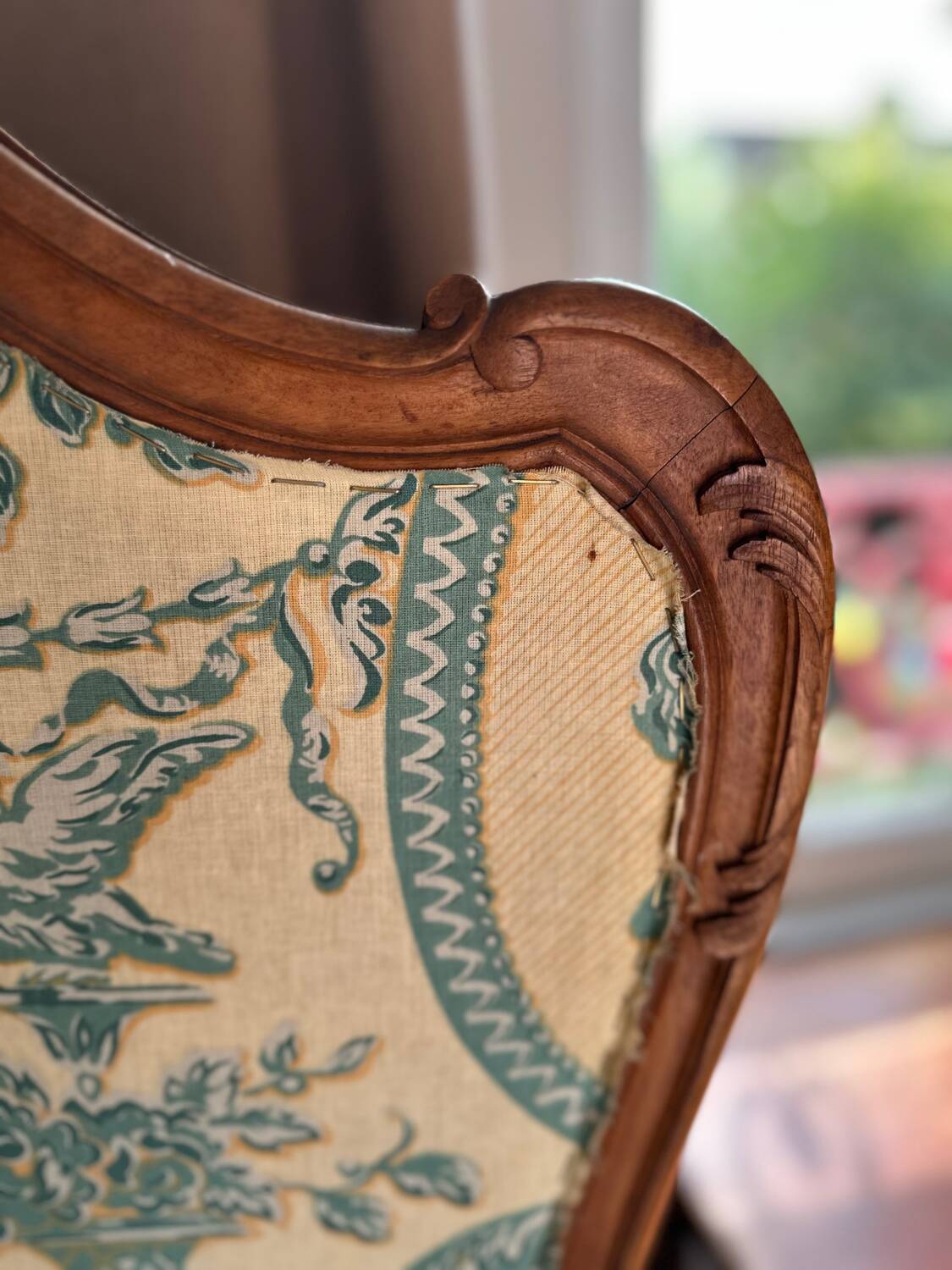 Old wooden and fabric screen