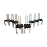 Set of 8 Italian Dining Chairs by Pietro Costantini for Ello, 1970s