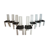 Ensemble de 8 chaises de salle à manger italiennes par Pietro Costantini pour Ello, années 1970