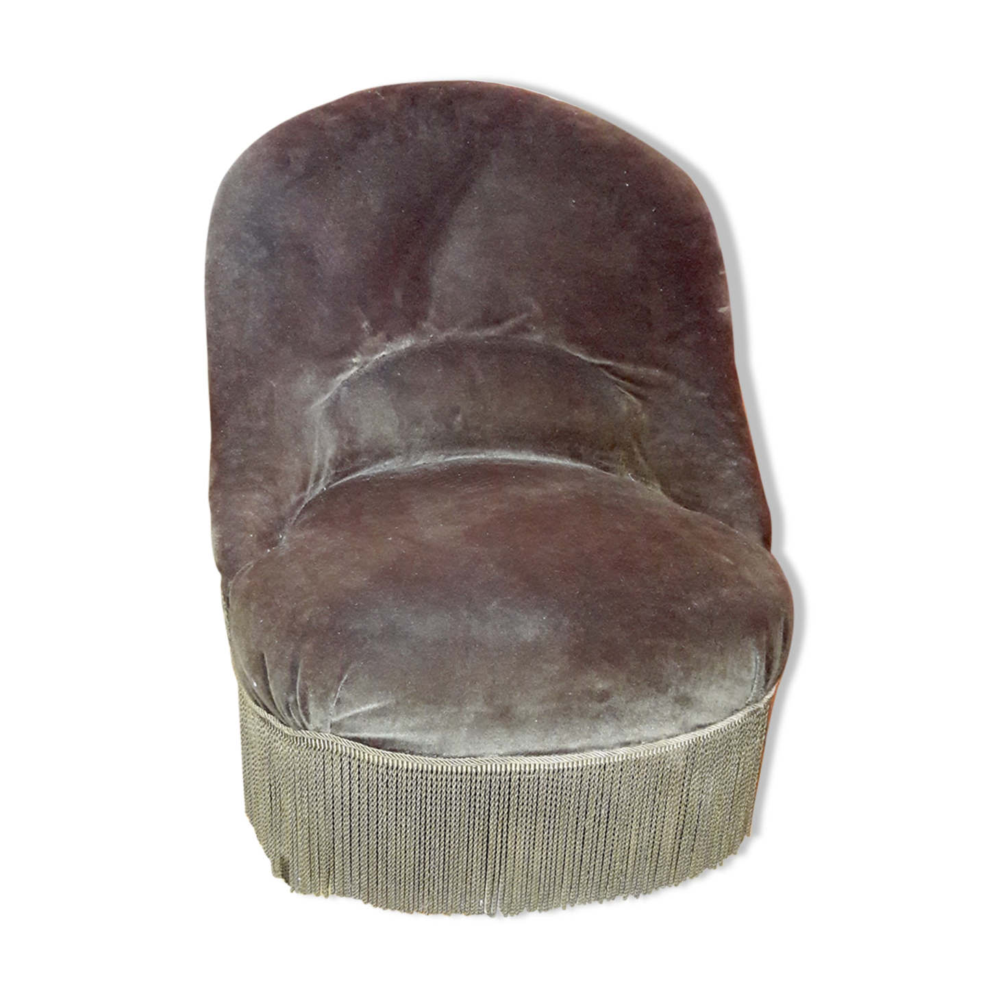 Dark green velvet toad chair