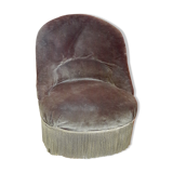 Fauteuil crapaud en velours vert foncé