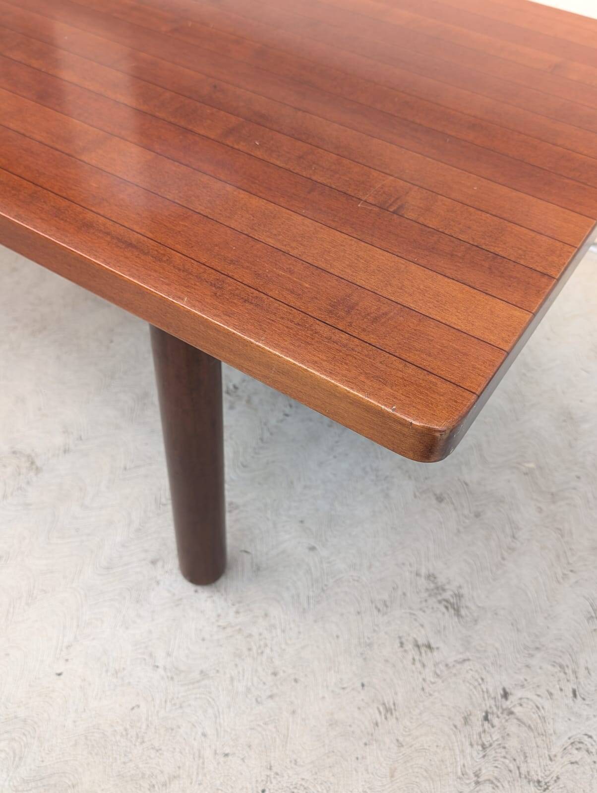 Italian Japandi walnut and ebony Table, 70s