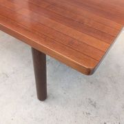 Italian Japandi walnut and ebony Table, 70s