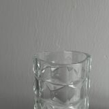 Small thick glass vase, triangular design