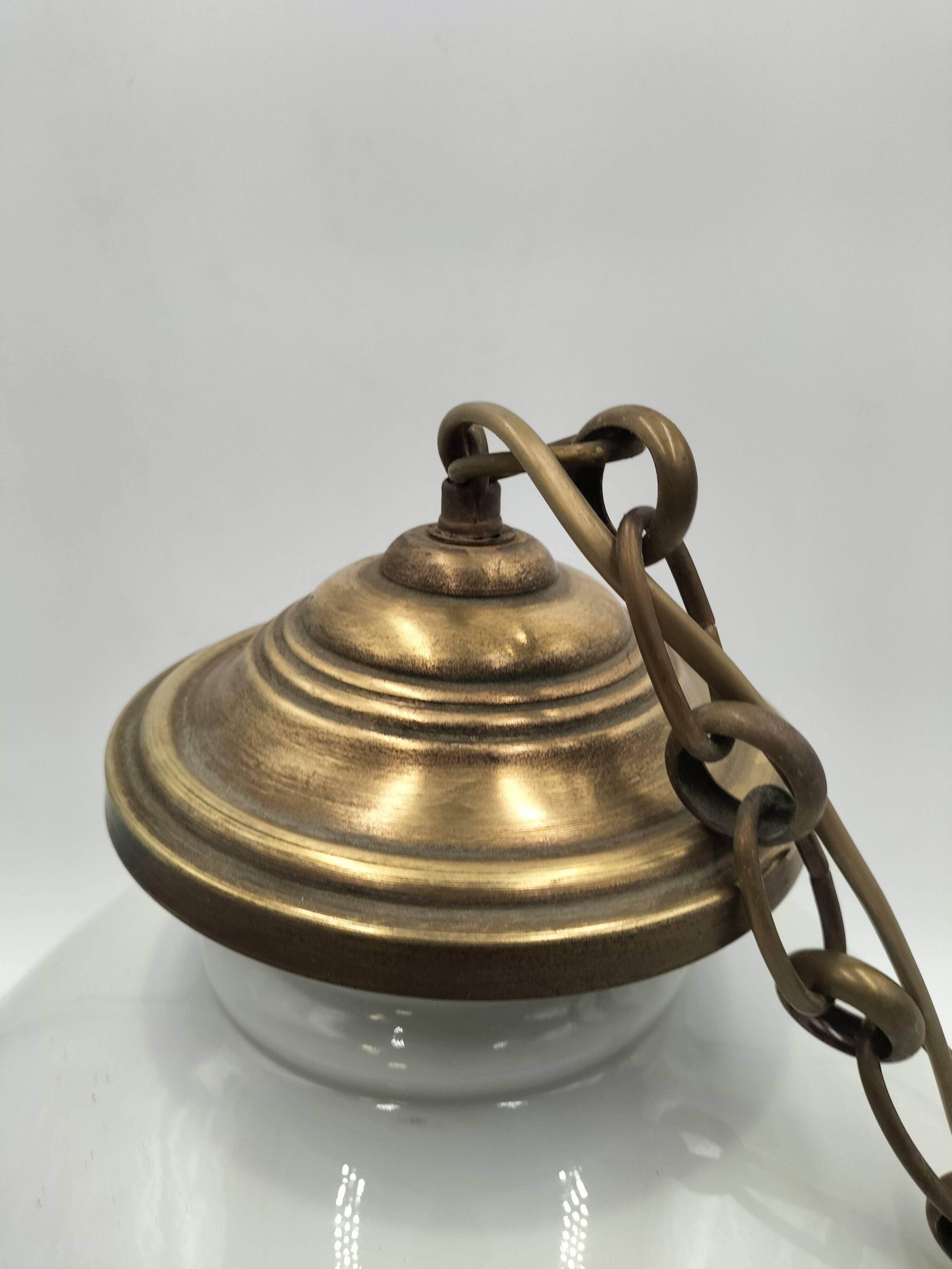 Large opaline pendant light