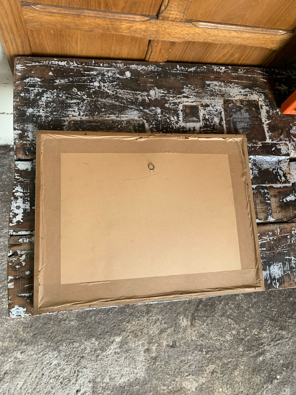Vintage abstract table - gestural composition