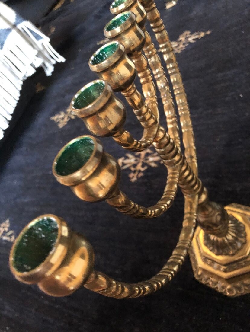 Vintage golden menorah