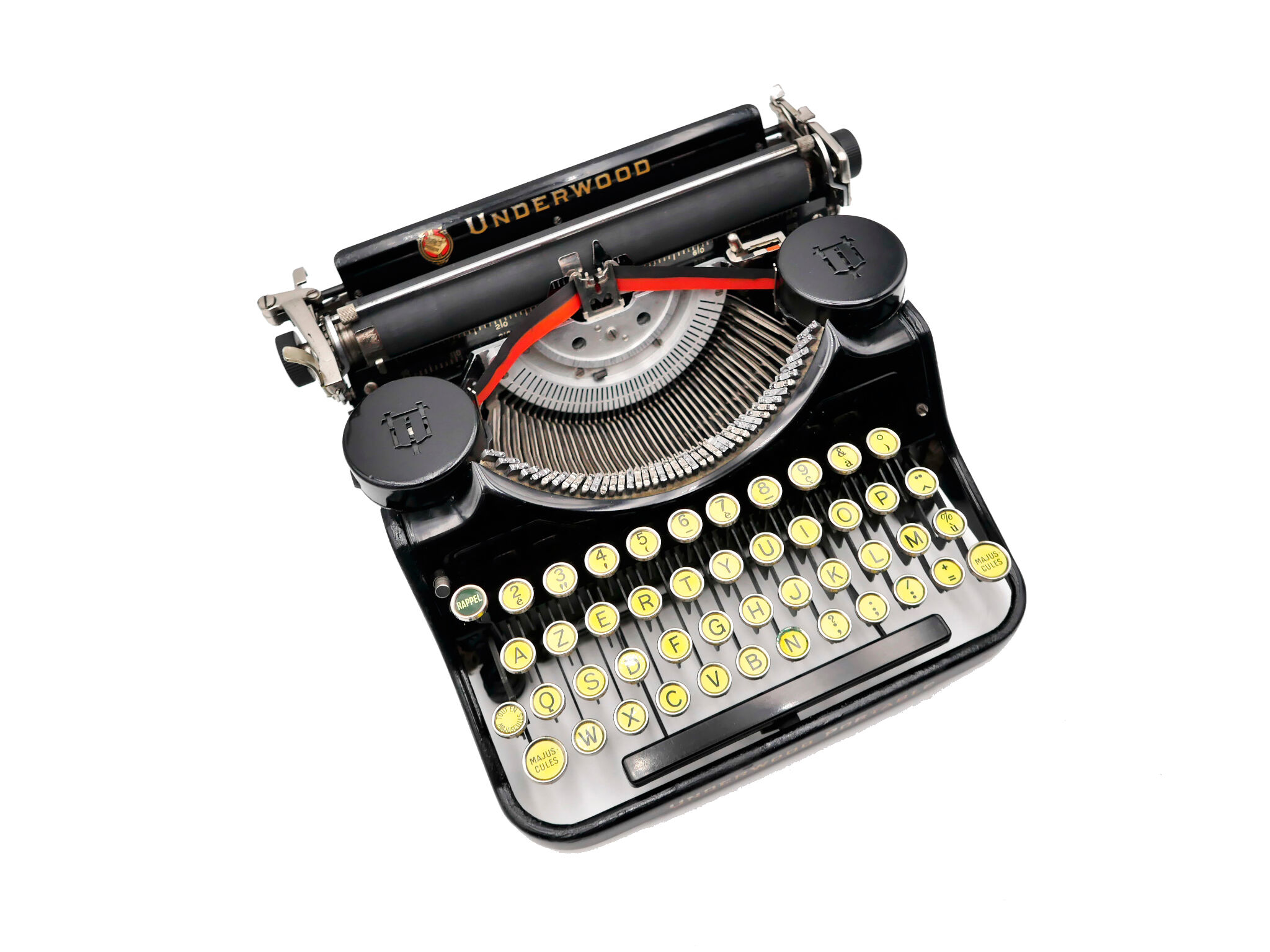 Underwood Portable 4 Bank Typewriter Revised New Black Ribbon 1930