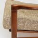 Fauteuil vintage en tissu chiné beige moutarde et olive, Pologne 1960