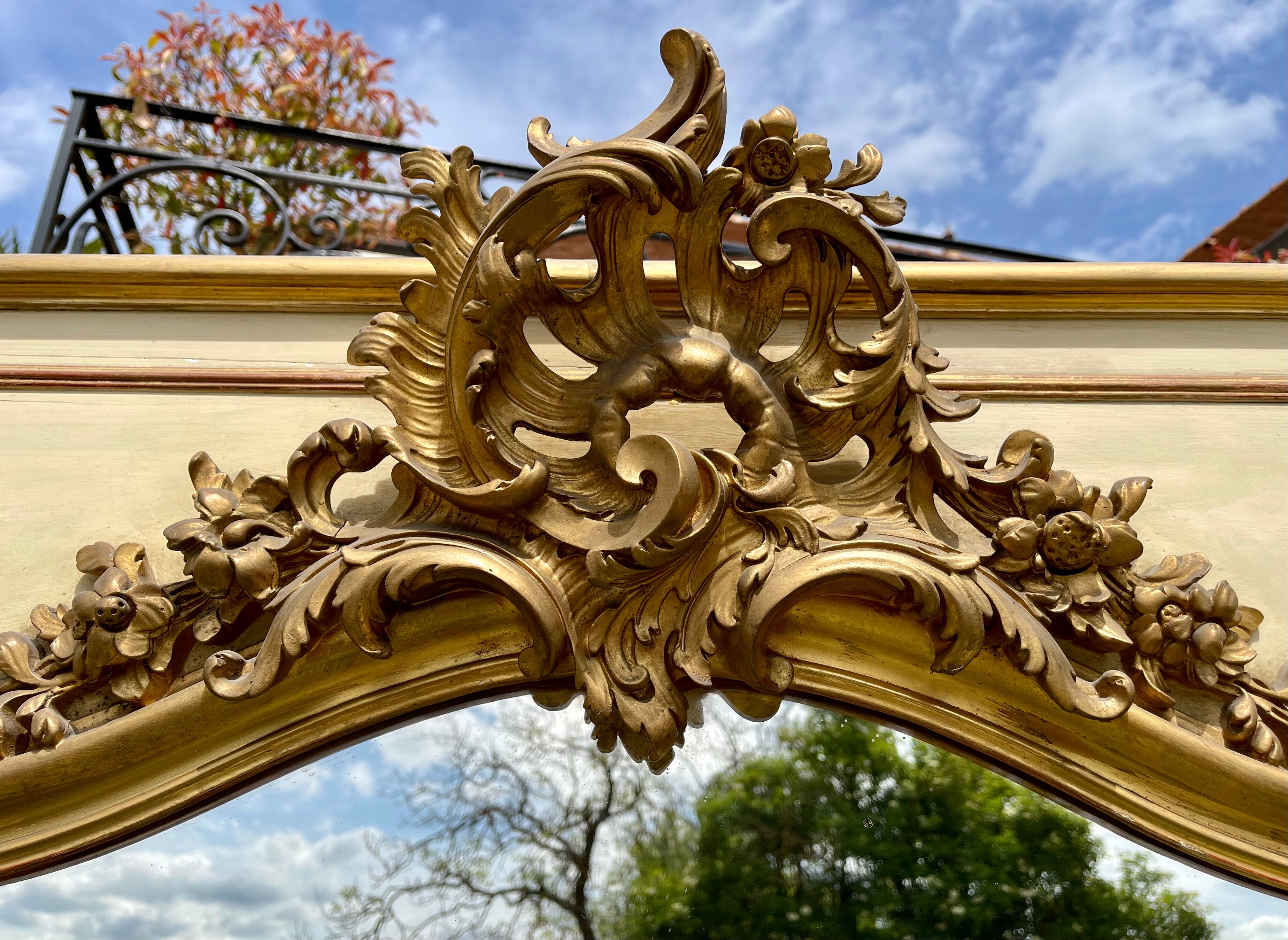 Trumeau lacquered and gilded Louis XVl style