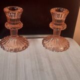 Pair of glass candlesticks