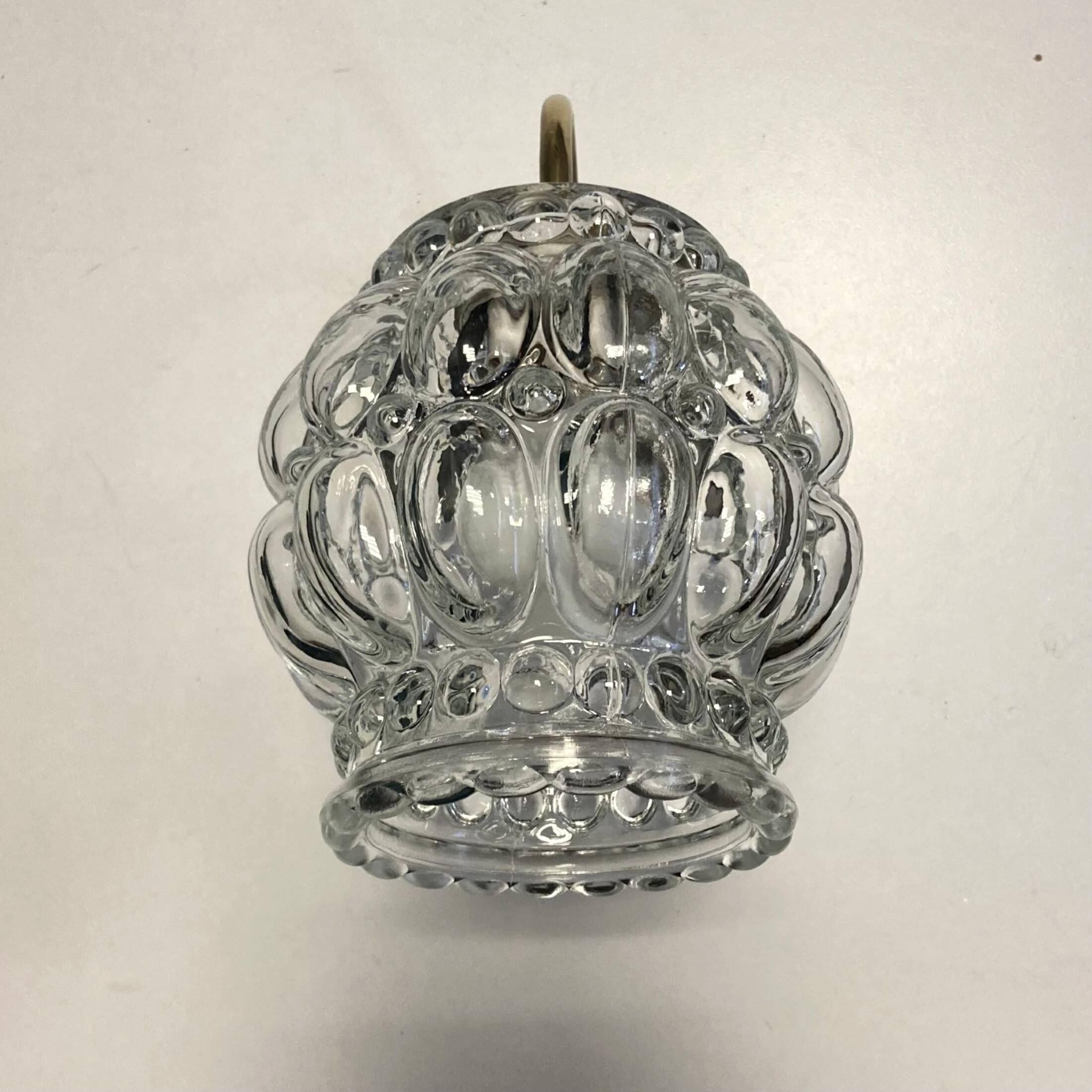 Pair of swan neck wall lights brass globe glass bubble vintage decoration