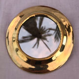 Moroccan round brass mirror