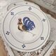 Set of 6 flat plates in earthenware with rooster design.
