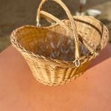 Wicker basket with double handles