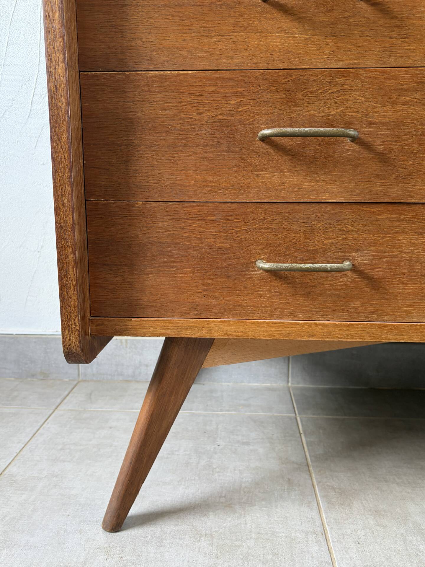 Vintage oak commode from the 1960s.