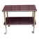 Brown rosewood rolling table with gold fluted legs
