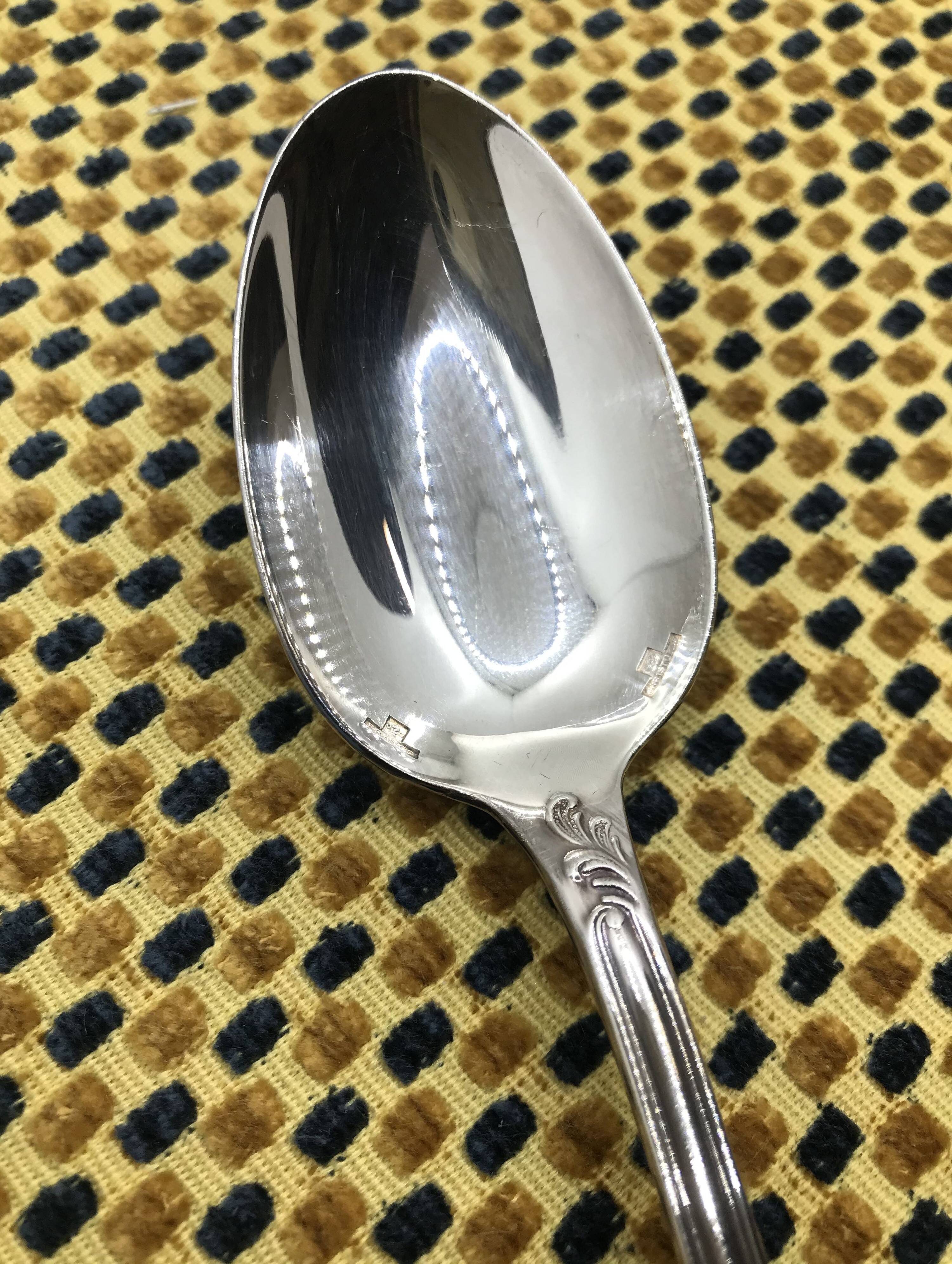 Silver-plated dessert spoon from Christofle, Marly model