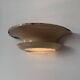 Pair of vintage modernist wall lights, beige painted metal and glass, France, 1930