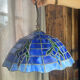 Grande suspension  en verre vitrail style Tiffany