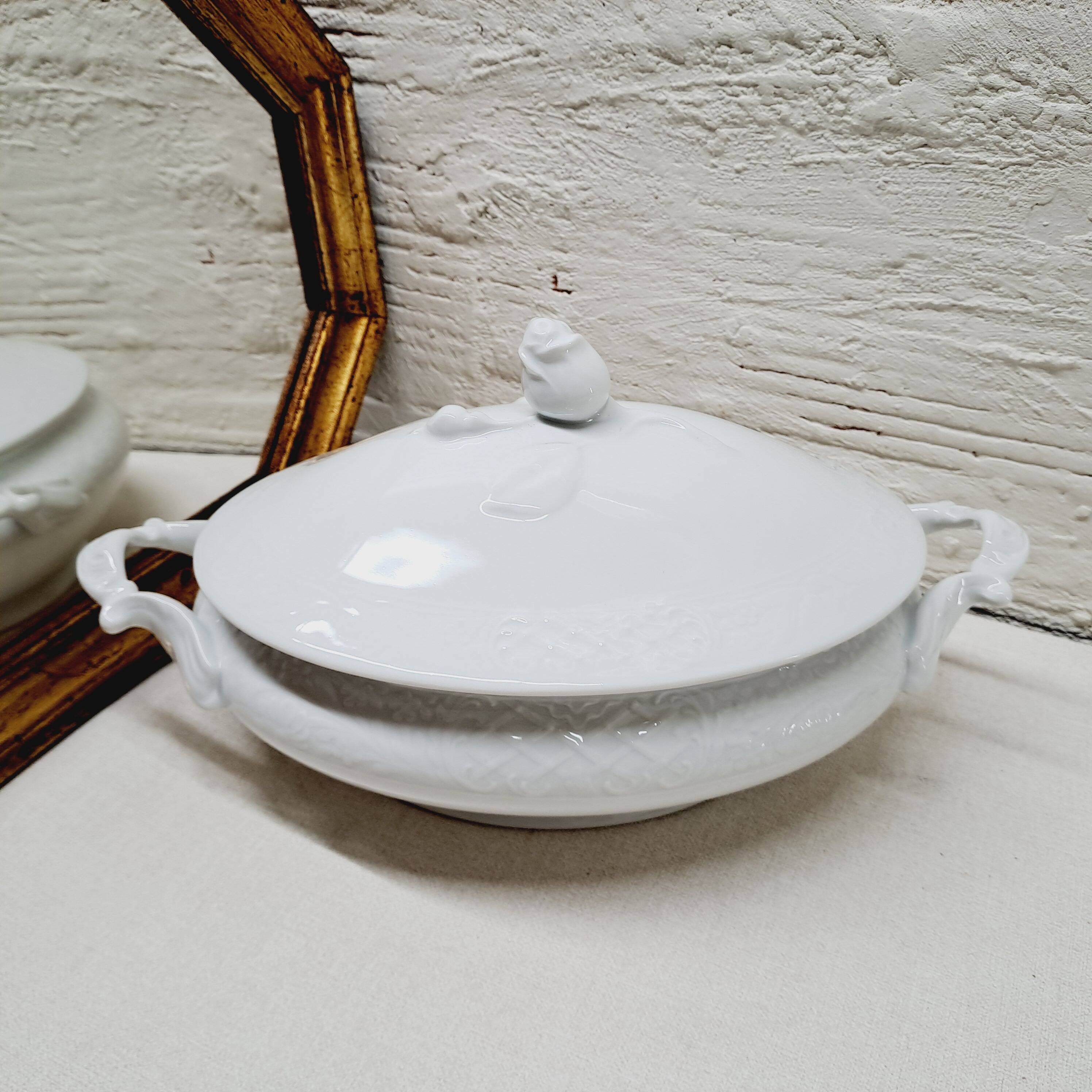 Légumier ovale porcelaine blanc