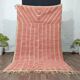 Handmade pure natural wool Berber rug in pink, size 150 x 250 cm.