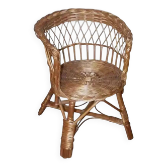 Fauteuil enfant en osier années 60