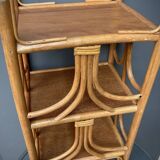 Vintage 3-tier rattan shelf