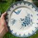 Set of 6 blue iron earth plates
