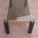 Table basse années 70 Bois Verre Laiton