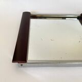 Art Deco tray, mirror, wood and metal
