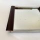 Plateau Art Deco, miroir, bois et métal