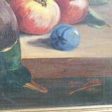 Still Life with Grapes and Game, signed, 1913