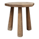 Raw wood tripod stool with octagonal seat