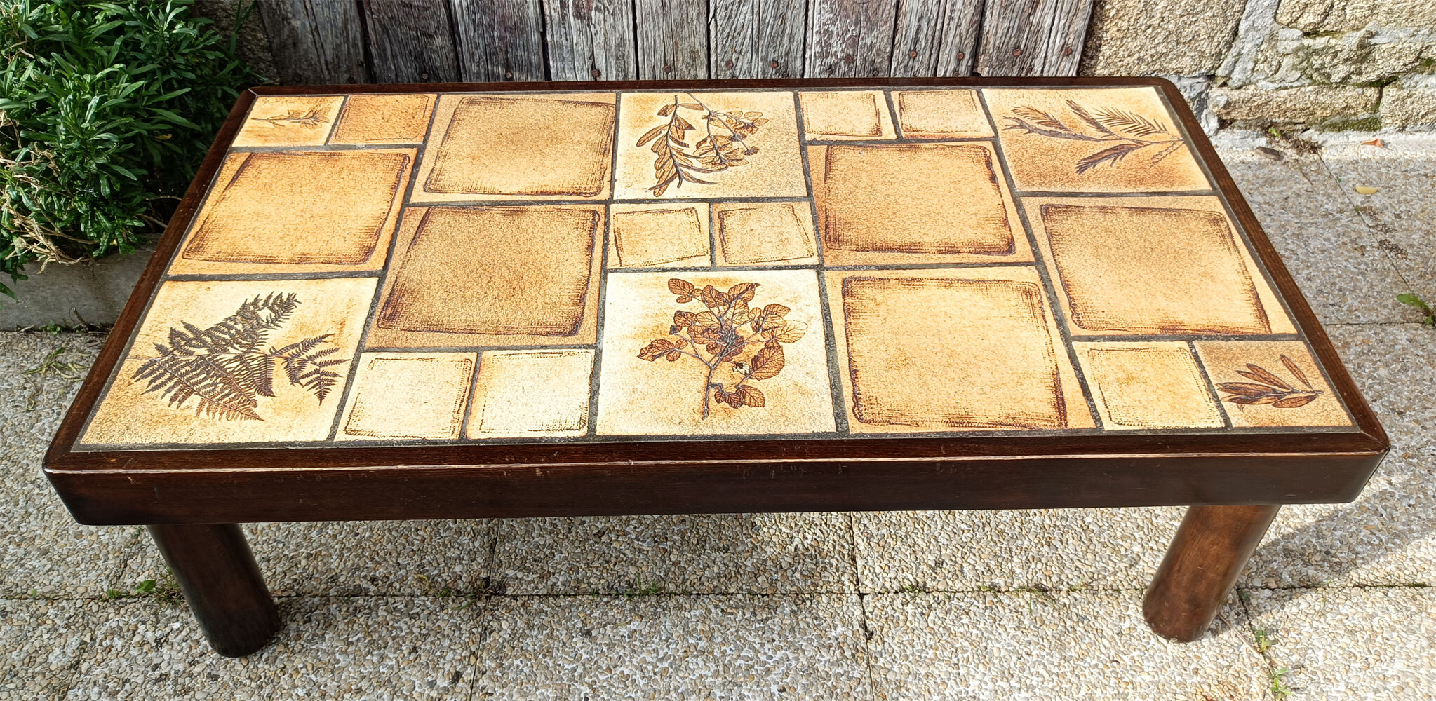 Rectangular herbarium coffee table, vintage 60s