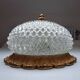 Plafonnier vintage en verre pointe diamant Limburg a610 doré texturé
