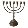 Old Jewish candlestick 7 branches menorah in brass/bronze 30 cm